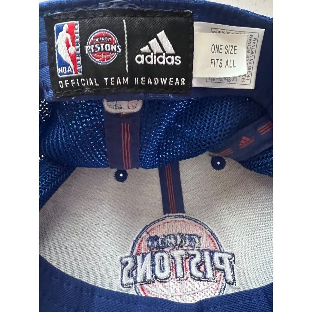 NBA Detroit Pistons Adidas Colorblock Trucker Mesh Snapback Hat Cap - Picture 8 of 10